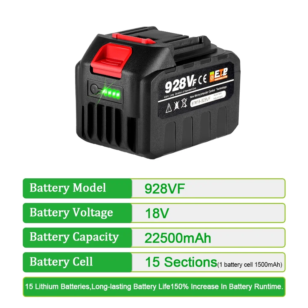 18V 388VF Battery 22500mah 150 - Power Tools Universal Battery incelemesi ve fiyatı