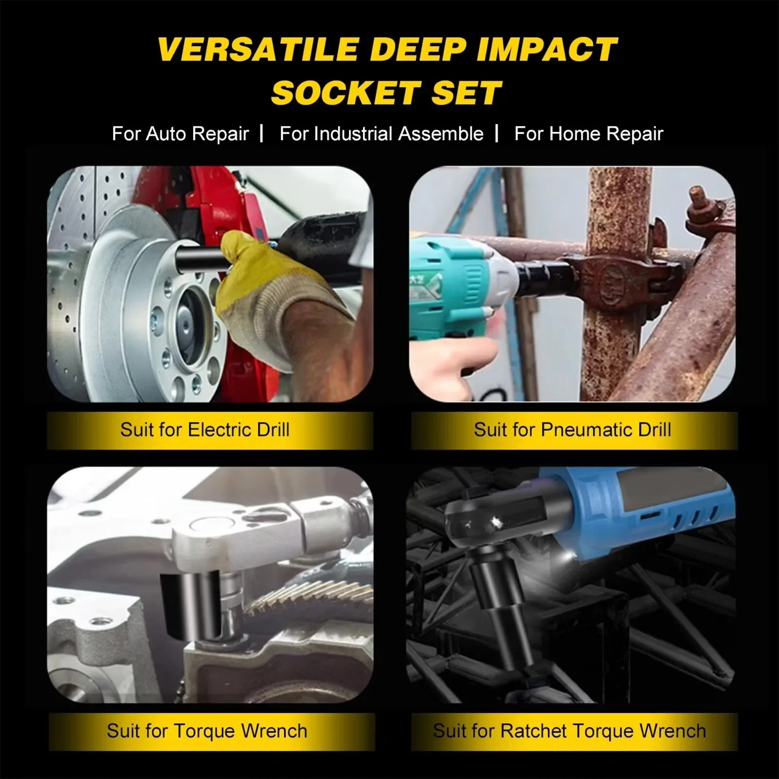 10PCS Metric Impact Socket Wre - Power Tools Pneumatic incelemesi ve fiyatı